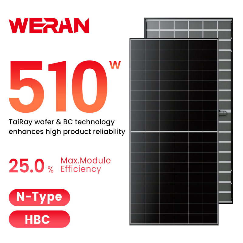 WERAN 495-510W Residential Back Contact Solar Panel - OEM Geminus-Glass Rooftop PV Module pro Distributoribus et Installers