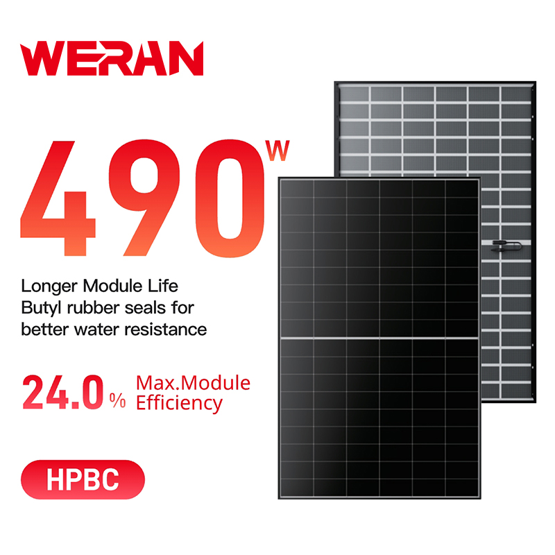 WERAN EcoLife 480-490W Dual Glass BC Solar Panel LR7-54HJD High-Fin Residential PV Module
